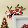 thumbnail image 3 of XEOVHV Christmas Door Corner Decoration,Christmas Santa Claus Reindeer Door Sign Wall Retro Door Frame Decorations Wooden Sculpture for Living Room Bedroom Office Frame Xmas Party Props Gifts Home Dec, 3 of 9