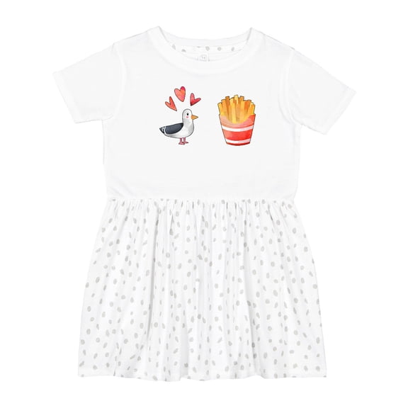 Inktastic Seagull and French Fries Girls Toddler Dress