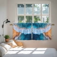 thumbnail image 4 of Beach Waves Tier Curtains, Ocean Gradient Orange Turquoise Nature Light Filtering Kitchen Curtains, 2Pcs Rod Pocket Half Window Treatments Panels for Sink Cafe Cabinet Camper 27.5x24 Inches, 4 of 9