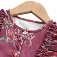 thumbnail image 4 of LYMAYTER Kids Baby Girls Floral Long Sleeve Dress Girls Ruffle Hem Casual Playwear Birthday Party Gown 2-7Y, 4 of 7
