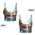 thumbnail image 5 of Fotbe Playful Hedgehog Forest Pond Pattern Womens' Sports Bra Longline Wirefree Padded with Medium Support Sports Moisture-Wicking Workou Vest,Tank Top-Medium, 5 of 7