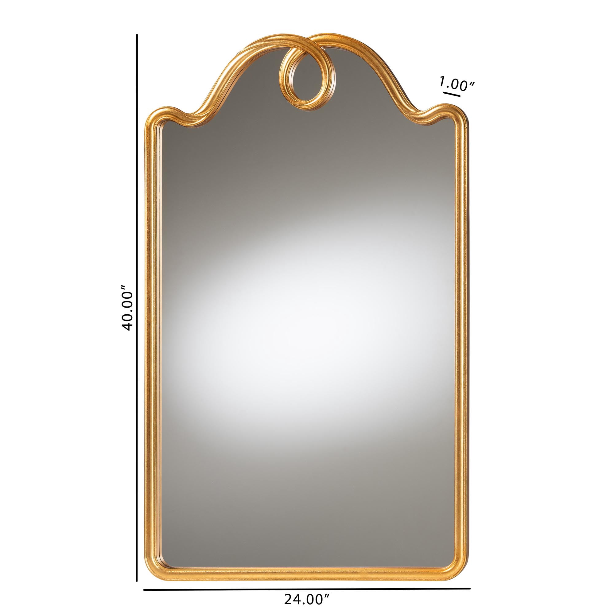 Baxton Studio Elian Traditional Mirror, 24"W, Rectangle, Gold