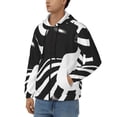 thumbnail image 3 of Wukai Abstract Monochrome Profile Print Men's Zip-Up Hoodie,Fleece Full-Zip Hoodie for Men, Hooded Sweatshirt-3X-Large, 3 of 5