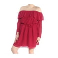 thumbnail image 4 of maison Jules Robe Droite à Épaules Dénudées à Volants pour Femmes, Rouge, Très Petit, 4 of 7