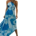 thumbnail image 6 of Douhoow Women One Shoulder Tie Dye Dress Sleeveless Cut Out High Waist Pleated Flowy Long Dresses Vacation Dress, 6 of 8