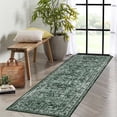 thumbnail image 3 of Haperlare Rug Runner 2'x6' Entryway Vintage Area Rugs for Hallway Washable Low Pile Rugs for Bedroom Non Slip Kitchen Laundry Rug Green, 3 of 7