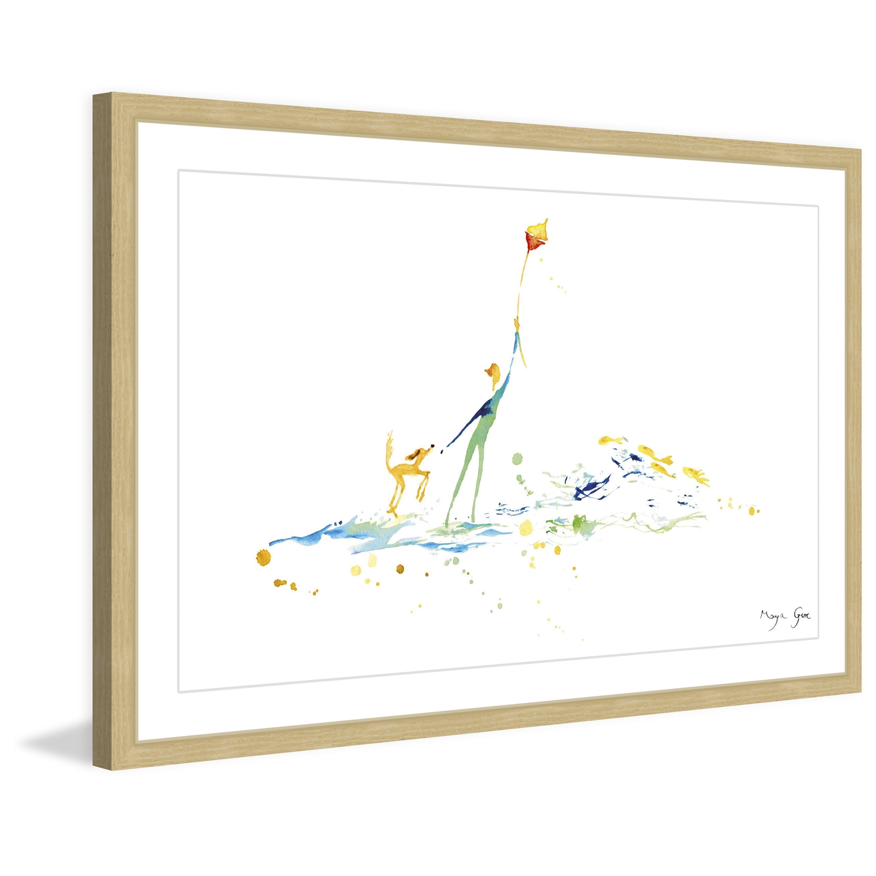 "Boy and His Dog" Framed Painting Print