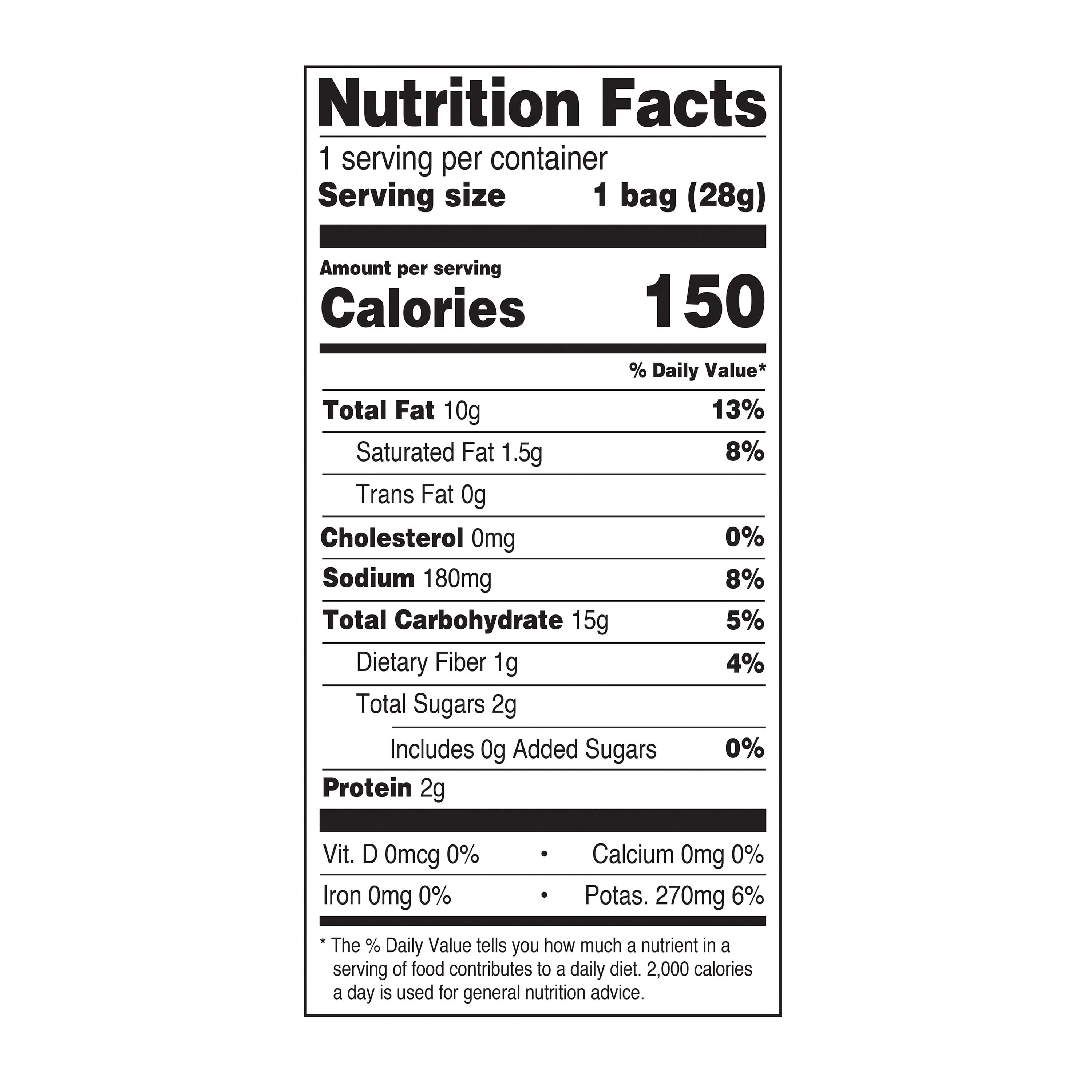 Great Value Cheddar & Sour Cream Flavor Potato Chips, 1oz