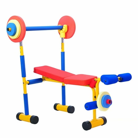 Kinbor Fun and Fitness Exercise Equipment for Kids Children Weight Bench (Best Home Fitness Equipment)