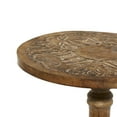 thumbnail image 6 of DecMode 17" x 21" Dark Brown Mango Wood Handmade Intricately Carved Elephant Accent Table with Turned Base, 1-Piece, 6 of 13