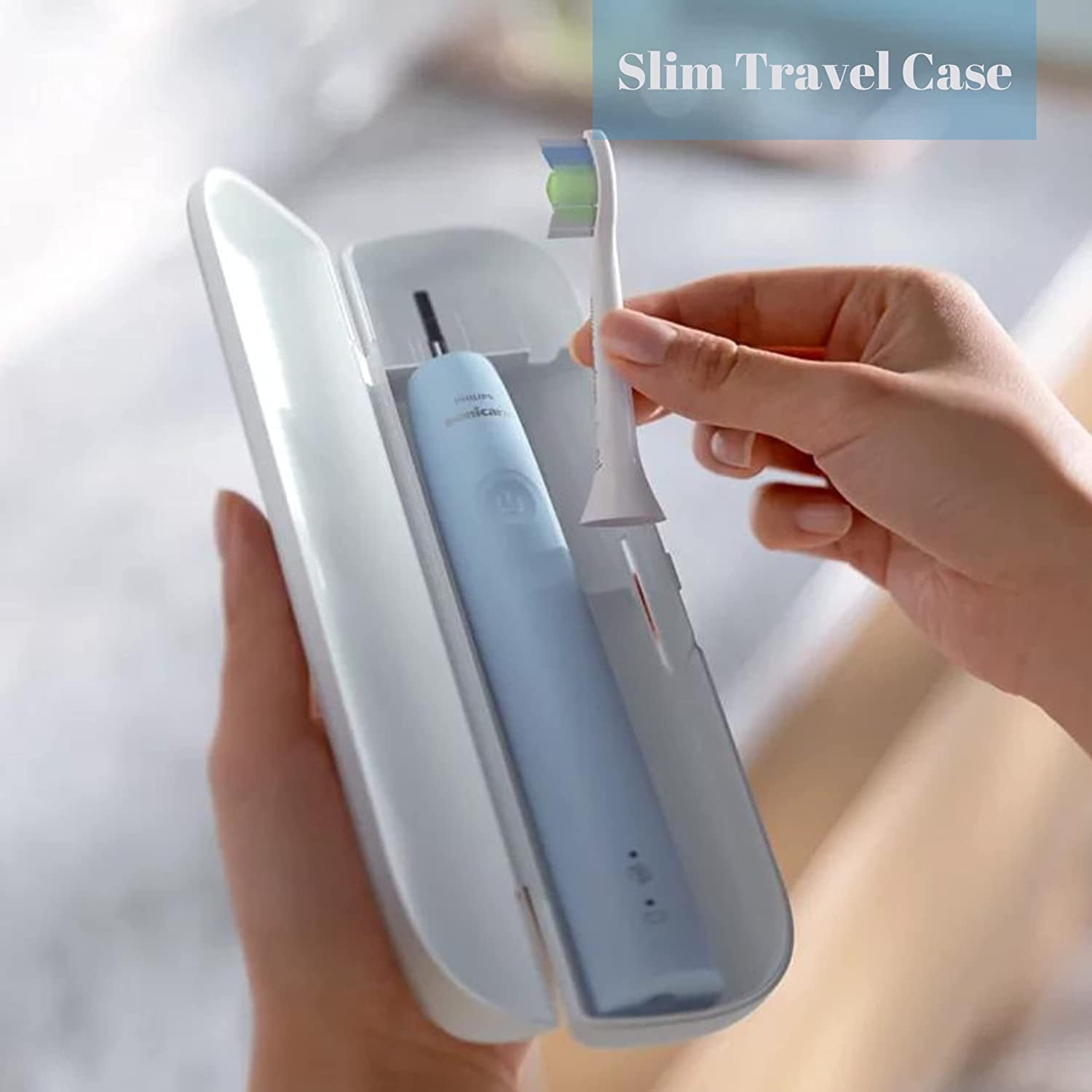 PHILIPS Sonicare Electric Toothbrush DiamondClean, Phillips Sonicare Rechargeable Toothbrush with Pressure Sensor, Sonic Electronic Toothbrush, Travel Case, Blue 1.0 Count