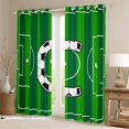 thumbnail image 2 of Erosebridal Modern Soccer Court Pattern Kids Blackout Curtains Set of 2 (52x84 Each),Letter C Monogrammed Window Curtains For Boys Teens, 2 of 7