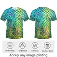thumbnail image 3 of Rebaike Men's 3D Scale Pattern Graphic T-Shirt, Fish Scale Wave Texture, All Over Print Fantasy Tee, 3 of 7
