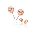 thumbnail image 2 of DECADENCE Sterling Silver Rose Gold Ball Stud Earrings for Women | 8mm Ball Stud Earrings | Secure Friction Back Closure | 14k Plated Shiny Classic Earrings, 2 of 5
