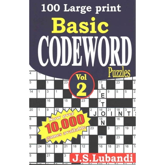 Brain Game Series: Easy Code Word: 100 Large Print Basic Codeword Puzzles 2 (Paperback)(Large Print)