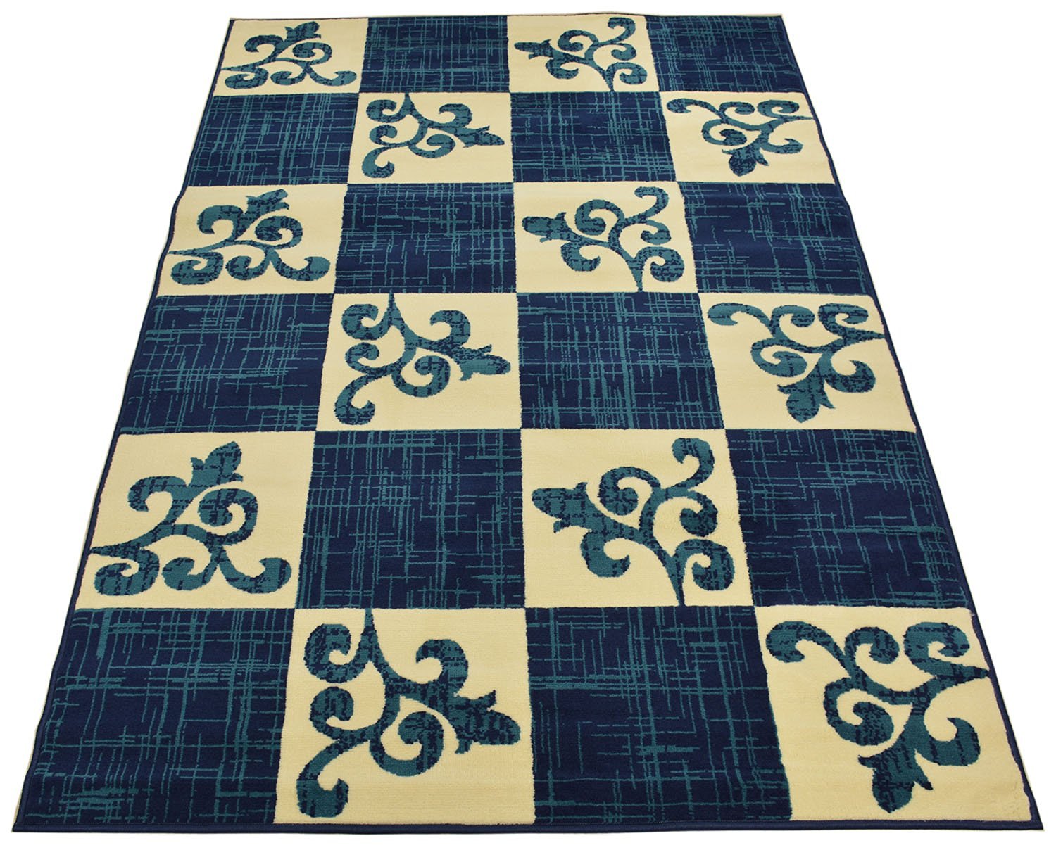 Normian Collection Checkered Floral Abstract Squares Geometric Design