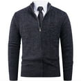 thumbnail image 4 of Xzbqbs Mens Zip Up Jackets Casual Slim Fit Stretch Knit Sweater Cardigan Jackets Fashion Lightweight Stand Collar Fall Winter Coats, 4 of 6