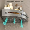 thumbnail image 6 of Pebbuoy Corner Shower Caddy, Adhesive Shower Shelf Corner with Hooks - Removable and Great Load Bearing, 6 of 8