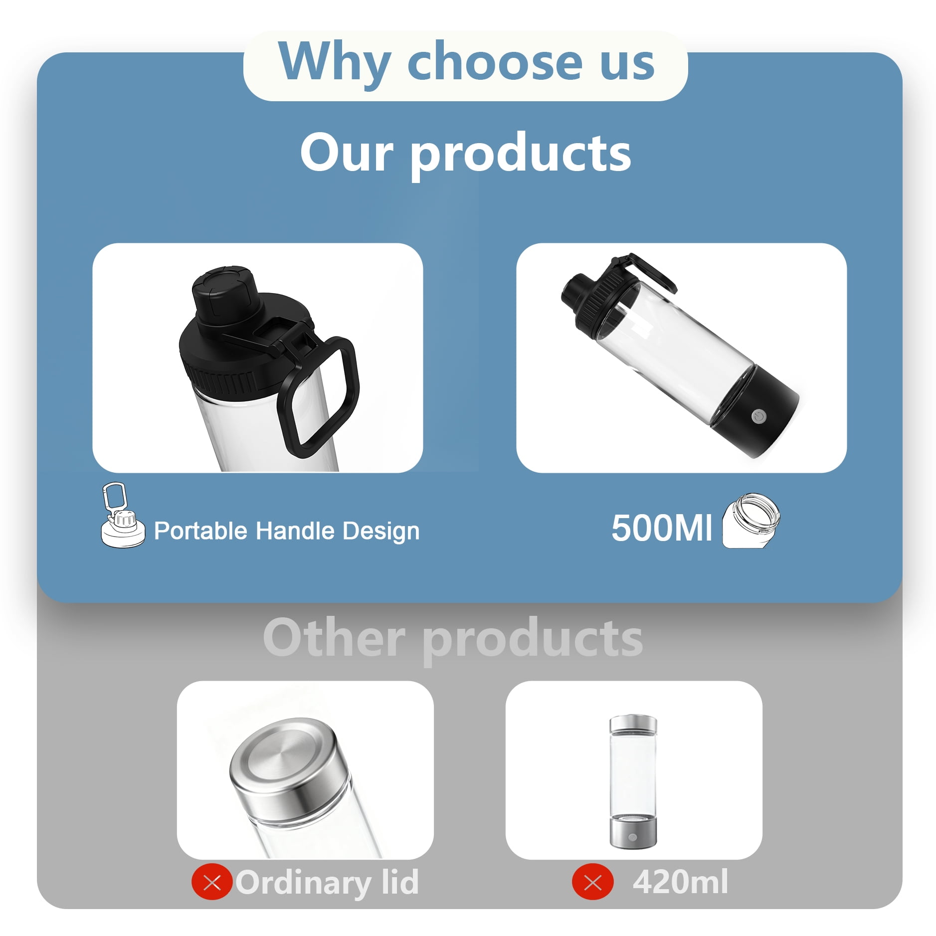 Hydrogen Water Bottle,Upgrade Hydrogen Water Machine-SPE PEM Technology,3-Minute H₂ Production,Remove Ozone/Nitrogen,Portable Portable Water Ionizer for Travel,Home,Office