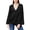 Black - blk, variant on Kensie Womens Satin Knit Blouse, Black, Small