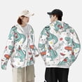 thumbnail image 3 of Rocae Music Lover Dinosaur Print Breathable Sun Protection Hoodie Quick-Dry Lightweight Long Sleeve Hoodie Unisex Running Sports Shirt Large, 3 of 9