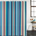 thumbnail image 4 of 60x72 Inch Shower Curtains for Bathroom, Mexican Style Fabric Bath Curtain Decor, Colorful Mexico Stripes Light Blue Waterproof Restroom Curtains Shower Set Accessories with 12 Hooks 60 Inch, 4 of 7