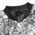 thumbnail image 3 of Women's Sequin Jacket Casual Long Sleeve Front Zip Party Bomber Blazer3XL, 3 of 4