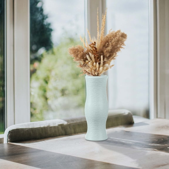 Artificial Dry Flower Vase Decoration 8in Rustic Dried Flower Arrangement Faux Floral Bouquet in Vase for Home Table Living Room Shelf Wedding Decor(B)