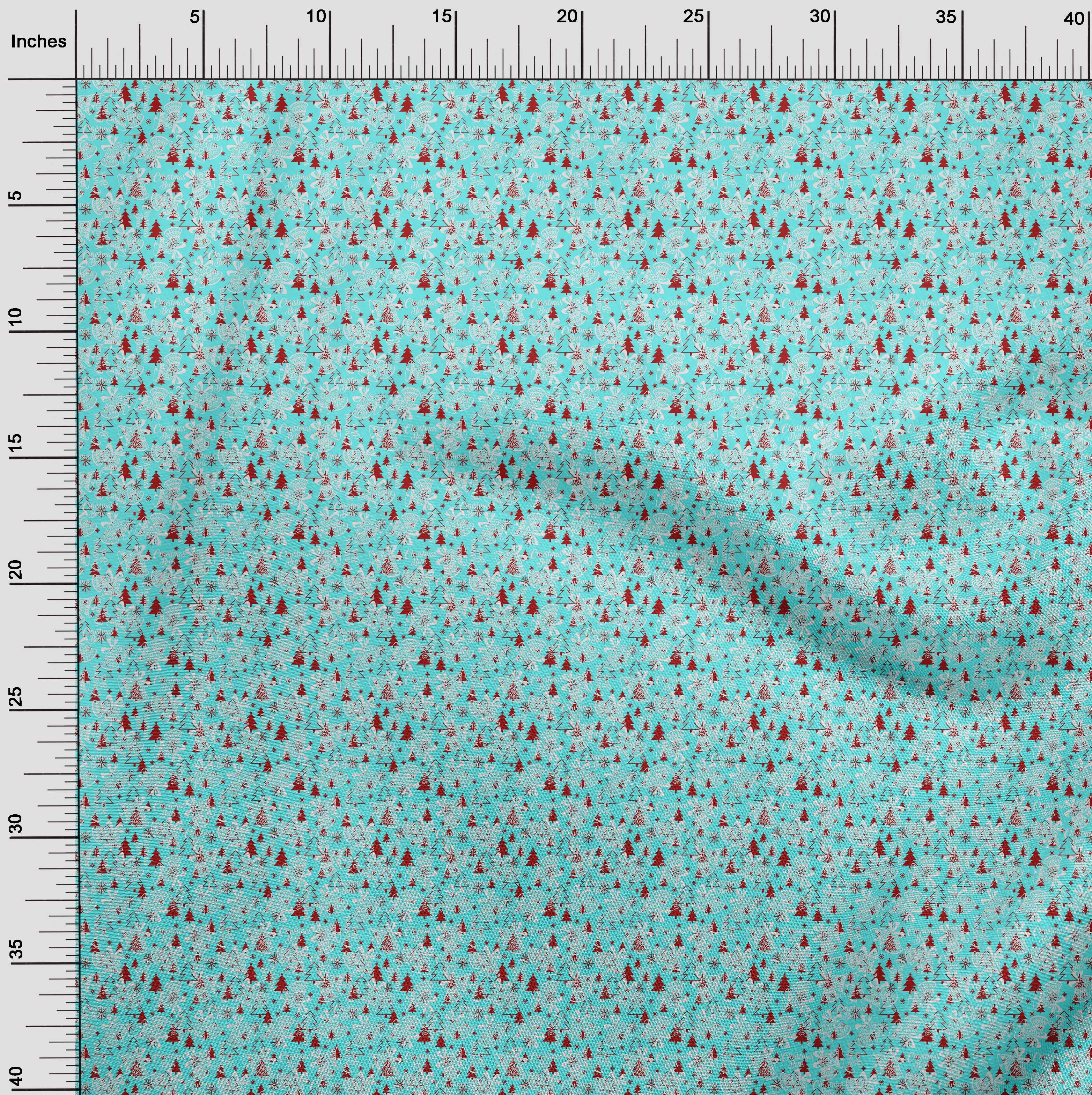 oneOone Cotton Poplin Aqua Blue Fabric Christmas Diy Clothing Quilting Fabric Print Fabric By Yard 56 Inch Wide
