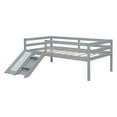 thumbnail image 5 of Twin Size Low Loft Bed with Slide, Ladder, Safety Guardrails, No Box Spring Needed,Grey, 5 of 9