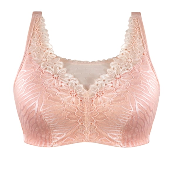 Jamsmile Women T-Shirt Bras Full Coverage No Underwire Bras Lace Soft Wireless Comfort Wirefree Seamless Bralettes Bras