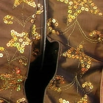 The Ribbon People Brown and Gold Sequined Stars Wired Craft Ribbon 2.5" x 20 Yards