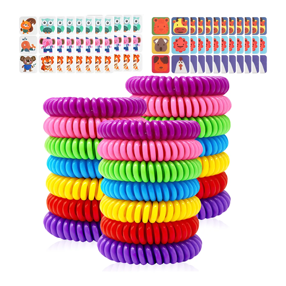 Pulseras De Mosquito Repelente Y Parche Antimosquito Natural Malubero Multicolor