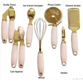 thumbnail image 2 of White & Gold Kitchen Tools and Gadgets - Luxe 7PC Cooking Tools and Gadgets with Anti-Slip Handles, Utensils Set, Gold Kitchen Accessories,Premium Kitchen Gadget Set (Champagne gold & pink), 2 of 12