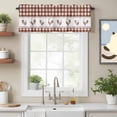 thumbnail image 2 of Vintage Brown Plaid Valance Curtain for Windows Farm Cock Chicken Animal Watercolor Rod Pocket Curtain Valances Short Window Treatments Panels for Kitchen Bathroom Laundry Room Basement 42 x 18 Inch, 2 of 9