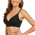 thumbnail image 2 of Women's Lace Nursing Bra Padded Seamless Maternity Breastfeeding Bra, Black, M, 2 of 7