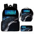 thumbnail image 3 of Mochila con estampado de Godzilla, juego de 3 piezas, mochila para portátil de 17 pulgadas, mochila escolar, mochila de viaje multifuncional unisex, 3 of 5