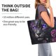 thumbnail image 2 of Balery Purple-Eyed Floral Leopard Bolsa Tote Estilo Estético con Cremalleras, Bolsa de Hombro, Bolsa de Compras Grande y Plegable, 2 of 8
