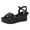Black, variant on Women's Wide Width Wedge Sandals, Ankle Strap Open Toe Platform Wedge Pump Heel Women's Sandals Concise Casual Summer Shoes.