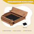 thumbnail image 5 of Luku Kids' Outdoor Wooden Sandbox Large,Kids' Outdoor Cedar Sandbox Large with 2 Foldable Bench Seats, Outdoor Kid Sand Pit for Backyard, 5 of 7