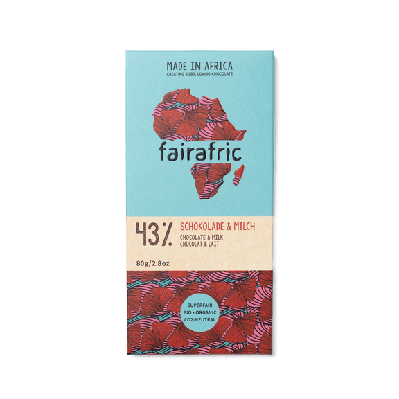 Fairafric 43% Cocoa Milk Chocolate Candy, 2.8 oz, Pack of 3