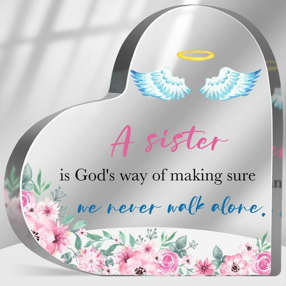 Sister Gifts from Sister Friendship Keepsake Acrylic for Sister Sister is God's Way Best Sister Ever Sign Besties Birthday Gift Desk Home Decor Sign Plaque