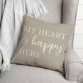 thumbnail image 3 of Creative Products Heart is Happy Here on Gray 18x18 Indoor / Outdoor Pillow, 3 of 3