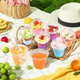 thumbnail image 5 of 100 Packs 9 oz Clear Plastic Cups with Dome Lids, Disposable Cups with Lids, Reusable Plastic Dessert Cups for Ice Cream, Cake, Snacks, Fruit, Cold Drinks, Milkshake, Pudding, Salad, 5 of 7