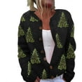 thumbnail image 1 of Christmas Sweaters for Women 2024 Cute Xmas Print Ugly Sweater Cardigans Fall Winter Vintage Button Down Knit Jacket, 1 of 4
