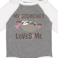 thumbnail image 4 of Inktastic My Godmother Loves Me Girls Sloth Girls Long Sleeve Baby Bodysuit, 4 of 5