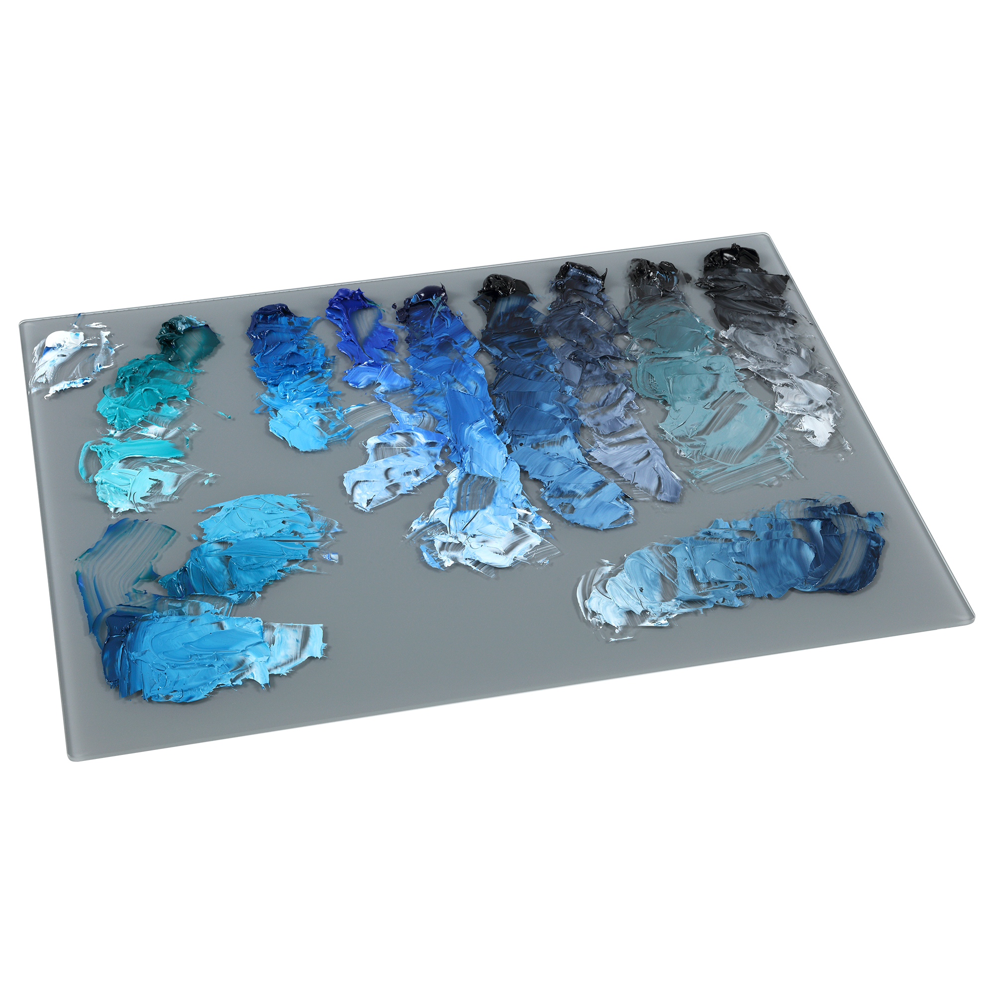 New York Central Grey Tempered Glass Palette 12x16" Tabletop Rectangle – Scratch-Resistant, Easy-to-Clean Artist Palette for Precise Color Mixing, Reduced Glare, Solvent-Resistant