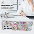 thumbnail image 2 of Compatible for Samsung Galaxy S21 Ultra Case with Ring Kickstand Holder Clear Floral Pattern Hybrid PC TPU Shockproof Protective Phone Case Cover for Galaxy S21 Ultra Women Girls, Flowers, 2 of 5