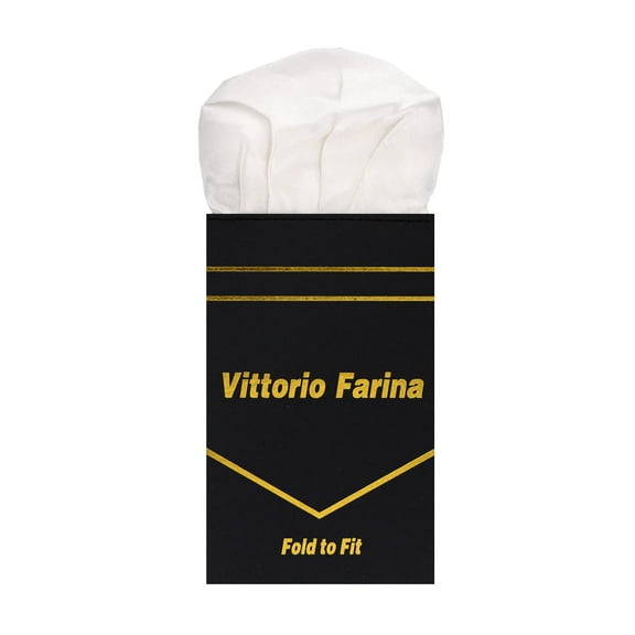 Vittorio Farina Men's Silver Pre-Folded Pocket Square: Puff
