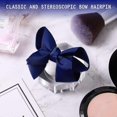 thumbnail image 3 of 12 Pcs Girls Small Ribbon Boutique Bows Clip Bow Tie Cute Colorful Snaps Hairpins (Navy Blue), 3 of 5